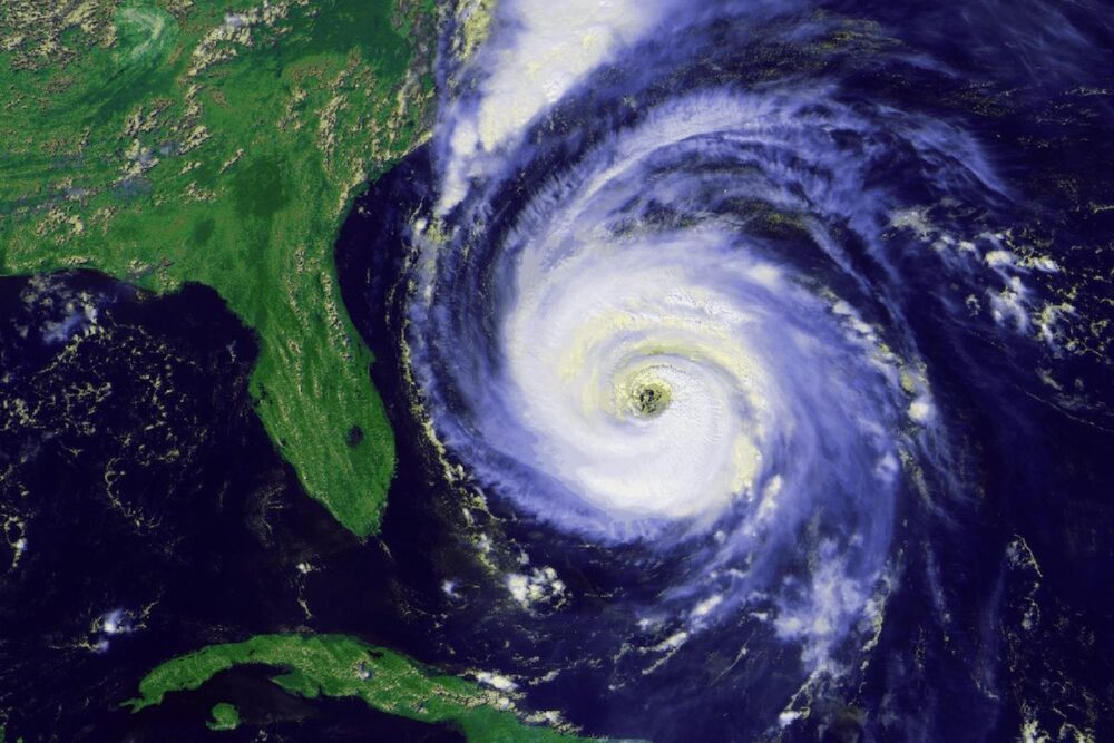 Hurricane off the Florida coast hurricane 1200