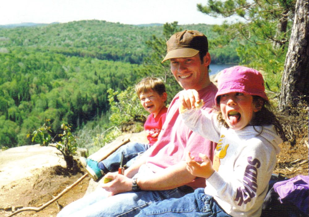 James, Bruce and Erica in Algonquin Park (1993) camping family algonquin